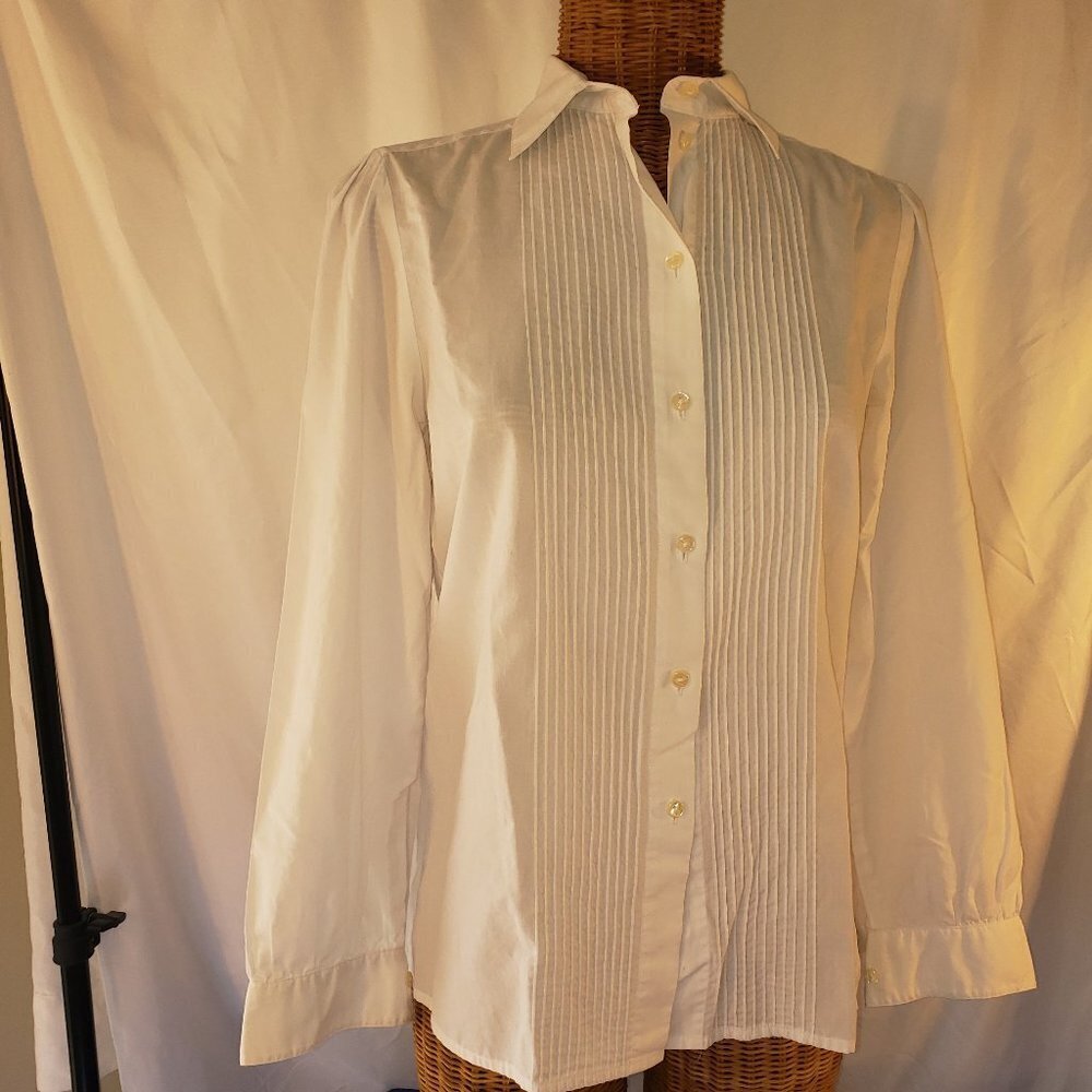 Witt Women's Pleated Tuxedo Shirt White - 6